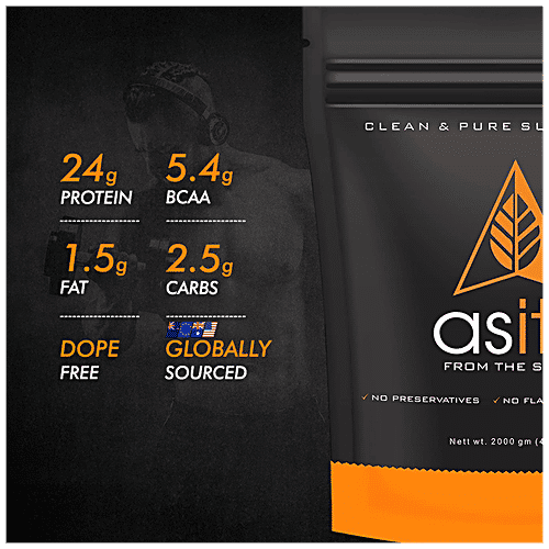 As-It-Is Nutrition Whey Protein Concentrate 80% - For Muscle Growth, Preservative Free, Unflavoured, 2 kg