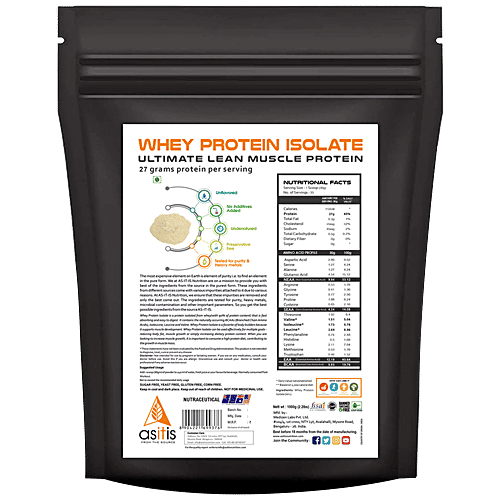 As-It-Is Nutrition Whey Protein Isolate - Ultimate Lean Muscle Protein, Preservative Free, Unflavoured, 1 kg