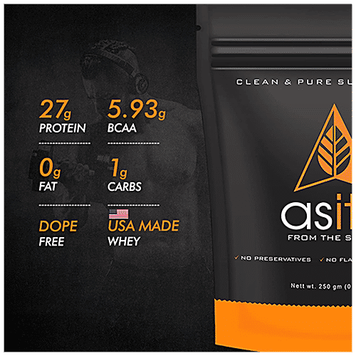 As-It-Is Nutrition Whey Protein Isolate - Ultimate Lean Muscle Protein, Preservative Free, Unflavoured, 1 kg