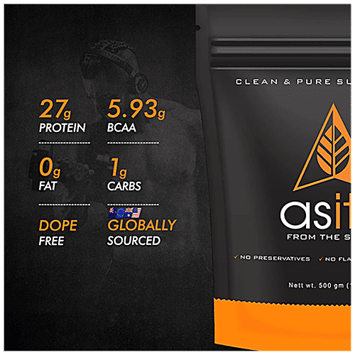 As-It-Is Nutrition Whey Protein Isolate - Ultimate Lean Muscle Protein, Preservative Free, Unflavoured, 500 g  