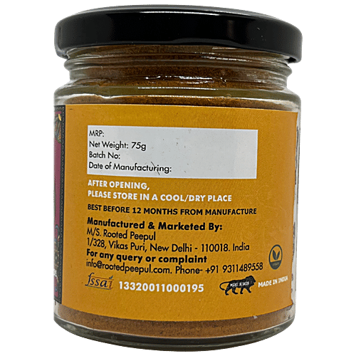 Rooted Peepul Chatkaari Achaari Masala - No Colours & Preservatives, More Spice, Less Chilli, 75 g