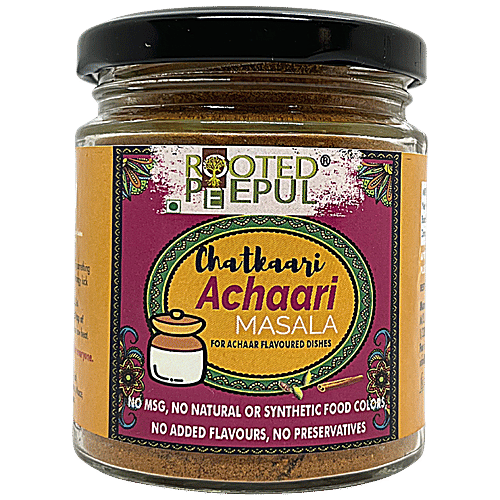 Rooted Peepul Chatkaari Achaari Masala - No Colours & Preservatives, More Spice, Less Chilli, 75 g