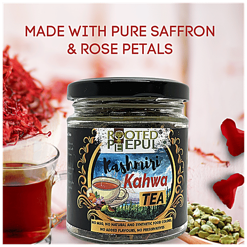Buy Rooted Peepul Kashmiri Kahwa Tea With Rose Petals & Saffron No