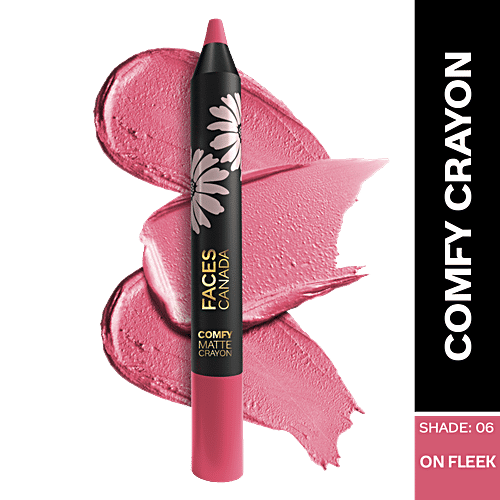 Faces Canada Comfy Matte Crayon - Shea Butter & Chamomile, Long-Lasting, No Dryness, 2.8 g On Fleek 06 