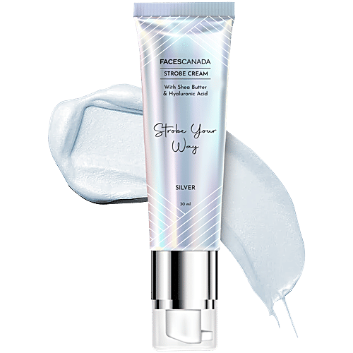 Faces Canada Strobe Cream - With Hyaluronic Acid & Shea Butter, Alcohol-Free, 30 ml Silver 