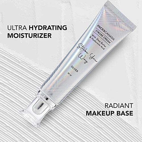 Faces Canada Strobe Cream - With Hyaluronic Acid & Shea Butter, Alcohol-Free, 30 ml Silver 