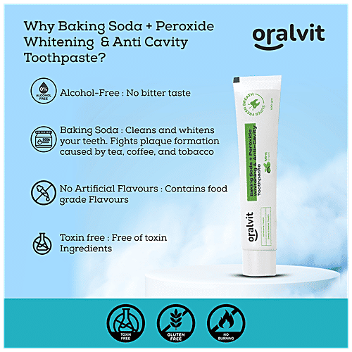 Buy Oralvit Baking Soda & Peroxide Toothpaste For Whitening & Anti