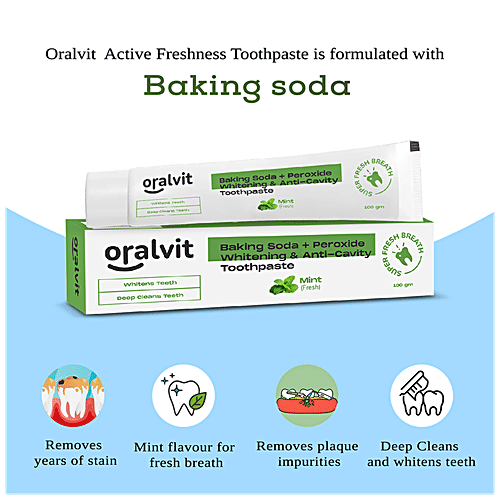 Buy Oralvit Baking Soda & Peroxide Toothpaste For Whitening & Anti