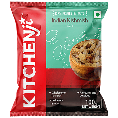 Kitchenji Indian Raisins - Loaded With Nutrients, 100 g Pouch 