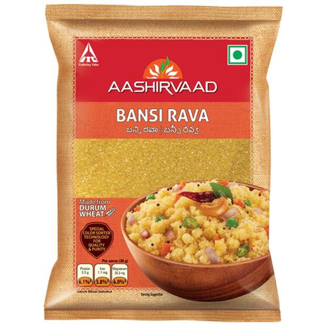 Aashirvaad Bansi Rava - Made From Durum Wheat, 500 g 
