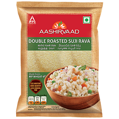 Aashirvaad Double Roasted Suji Rava - Less Moisture, More Quantity, Made From MP Wheat, 500 g  