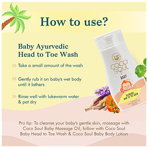 Coco Soul Baby Ayurvedic Head To Toe Wash - Nourishing, 200 ml