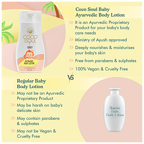 Coco Soul Baby Ayurvedic Body Lotion - Nourishing, 200 ml