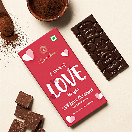 Buy Lindberg Valentines Love Bar Chocolate Bar 55 Dark Online at
