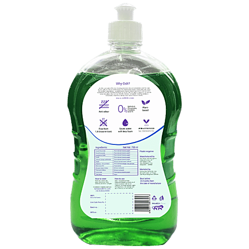 Osh Dishwash Liquid - 99% Natural & Plant Derived, 750 ml (Pack of 2) 