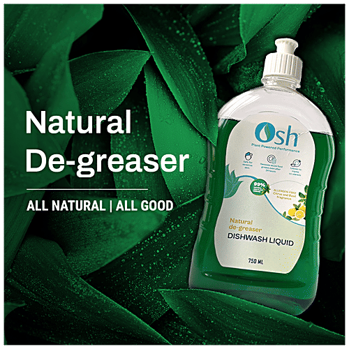 Osh Dishwash Liquid - 99% Natural & Plant Derived, 750 ml (Pack of 2) 