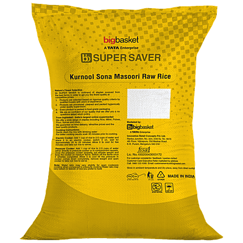 Buy Bb Super Saver Premium Kurnool Sona Masoori Raw Rice Lightweight