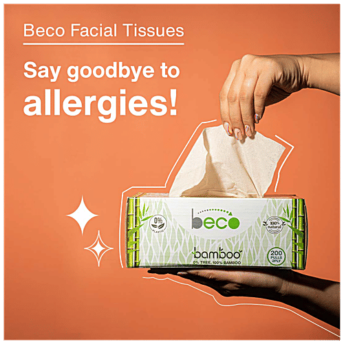 Beco Facial Tissues - 2 Ply, 100 pcs (Pack of 3) 100% Natural