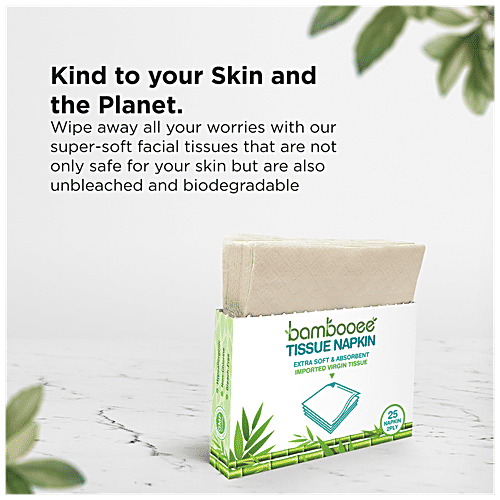 Beco Banbooee Tissue Napkins - 2 Ply, 50 pcs (Pack of 3) 