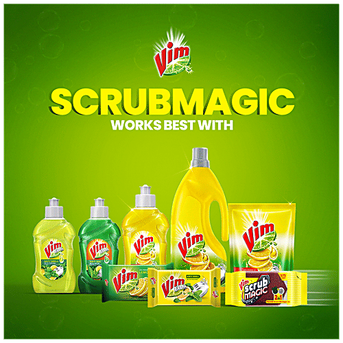 Vim Scrub Magic Nonwoven & Steel Knitted Scrub Pads, 5 pcs  Removes Tough Stains