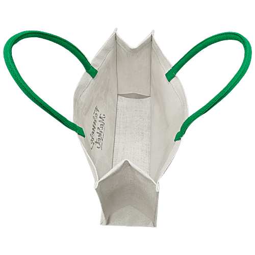 Earthbags Jute Shopping Bag/Carry Bag - Printed, Multicolour, With Padded Webbing Handles, 1 pc