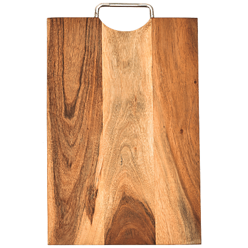 Buy OGGN Wooden Chopping Board With Stainless Steel Handle, Durable