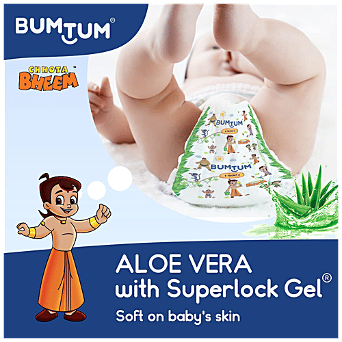 Bumtum Chhota Bheem Baby Diaper Pants - With Leakage Protection, Ultra Soft, Large, 62 pcs  