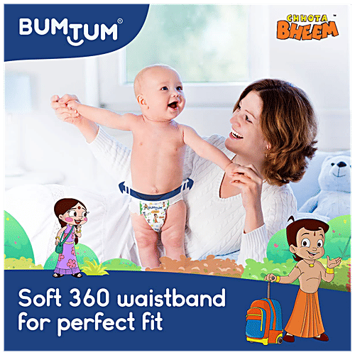 Bumtum Chhota Bheem Baby Diaper Pants - With Leakage Protection, Ultra Soft, Large, 62 pcs  