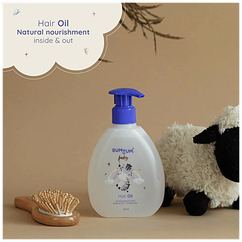 Bumtum Baby Hair Oil - Non-sticky, Paraben & Sulphate Free, Dermatologically Tested, 200 ml