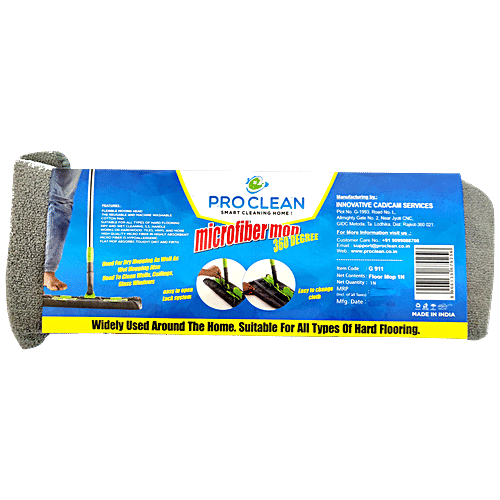 Pro Clean Microfiber Mop - 360 Degree Rotating Head, 1 pc