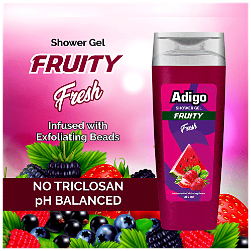 Adigo Shower Gel - Fruity Fresh, Enriched With Essential Oils, 250 ml