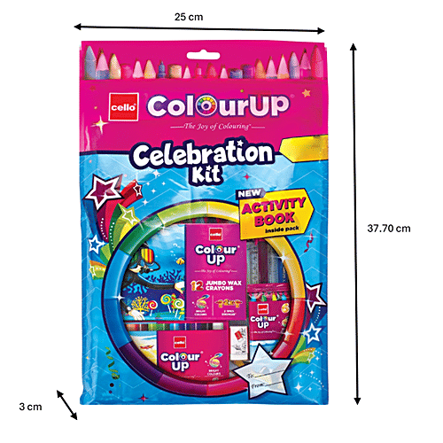 Cello Cello Colour Up Celebration Kit - Ideal Gift For Kids, 3 Years & Above, Assorted, 35 pcs  Activity Book