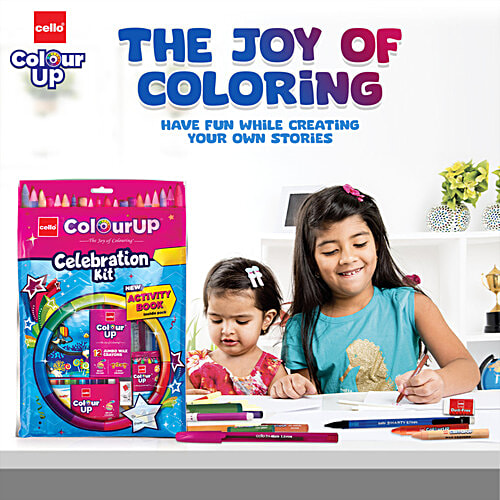 Cello Cello Colour Up Celebration Kit - Ideal Gift For Kids, 3 Years & Above, Assorted, 35 pcs  Activity Book