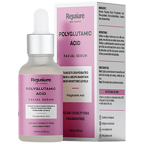 Rejusure Polyglutamic Acid Face Serum - Targets Dehydrated Skin & Helps Maintain Skin, 10 ml  