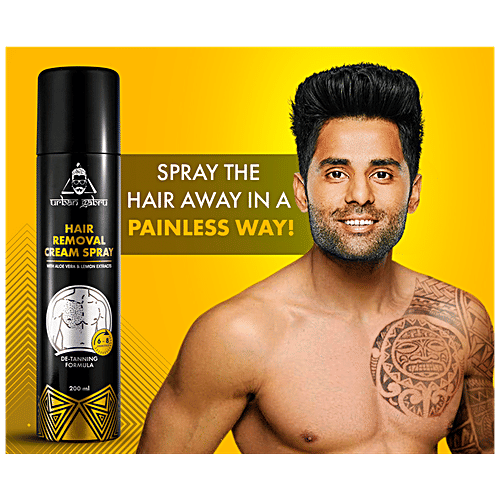 urban gabru Hair Removal Cream Spray - Painless, For Chest, Back, Legs & Under Arms, 200 ml