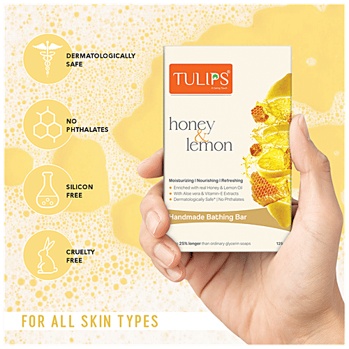Buy Tulips Handmade Bathing Bar Honey & Lemon, Moisturising
