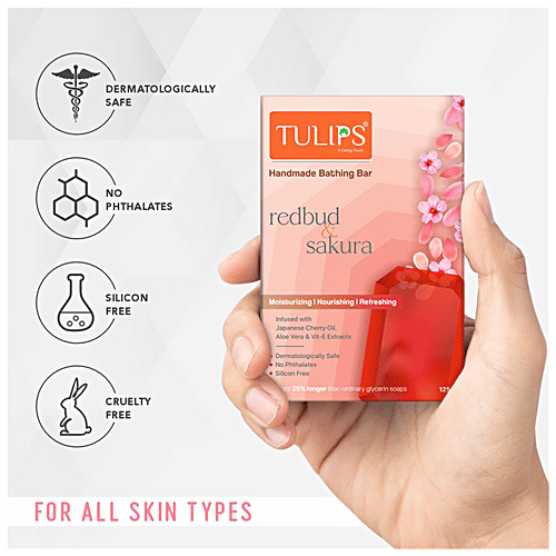 Buy Tulips Handmade Bathing Bar Redbud & Sakura, Moisturising
