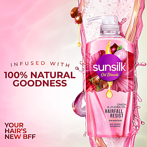 Sunsilk Onion & Jojoba Oil Blends Shampoo, 700 ml Hairfall Resist Shampoo, No Added Parabens