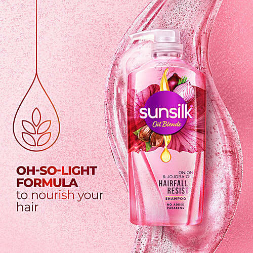 Sunsilk Onion & Jojoba Oil Blends Shampoo, 700 ml Hairfall Resist Shampoo, No Added Parabens