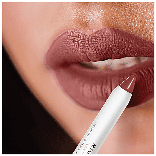 MyGlamm Perfect Curves Matte Lip Crayon - Ultra Smooth, Hydrating, 3.7 g Bourbon Candy 