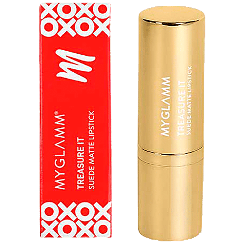 MyGlamm Treasure IT Suede Matte Lipstick - With Vitamin E, Long-Wear Formula, 4.2 g Love Amore 