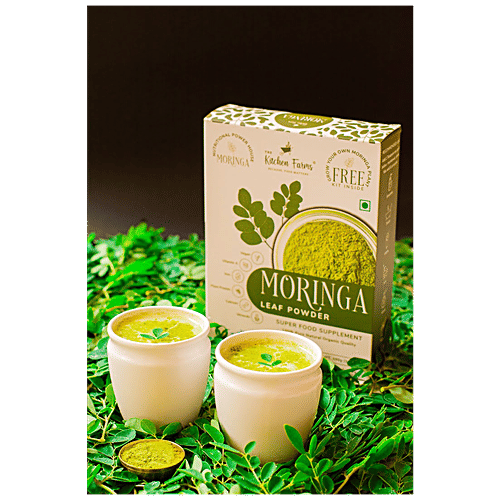 The Kitchen Farms Moringa Leaf Powder - Superfood Supplement, Vegan, Rich In Protein & Vitamins, 100 g Box 