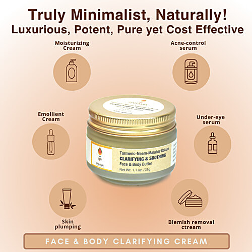 Parama Naturals Clarifying Face & Soothing Body Butter - With Neem For Sensitive Itchy Skin, 31 g  