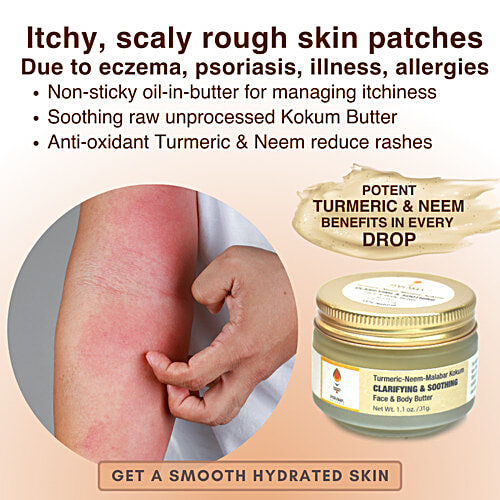 Parama Naturals Clarifying Face & Soothing Body Butter - With Neem For Sensitive Itchy Skin, 31 g  