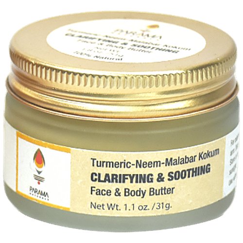 Parama Naturals Clarifying Face & Soothing Body Butter - With Neem For Sensitive Itchy Skin, 31 g  