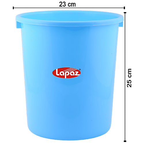 Lapaz Waste Paper Dustbin - Plastic, Lightweight, Durable, Light Blue, 8 L