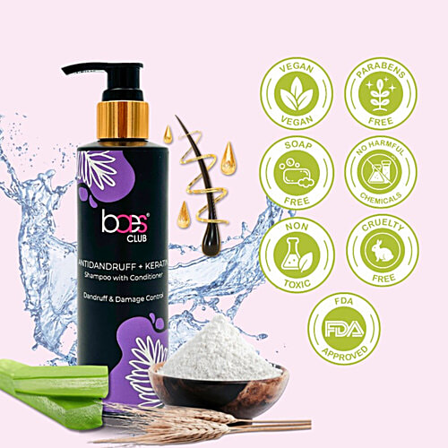 Baes Club Antidandruff & Keratin Shampoo With Conditioner - Nourishing For The Hair, 200 ml  