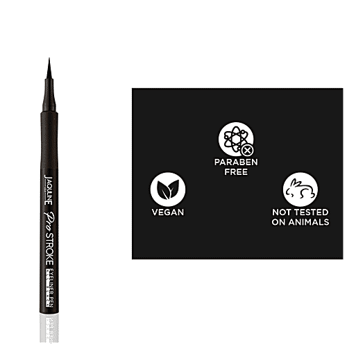 Jaquline USA Pro Stroke Eyeliner Pen - All Black, Intense Pigmentation, 1 ml  