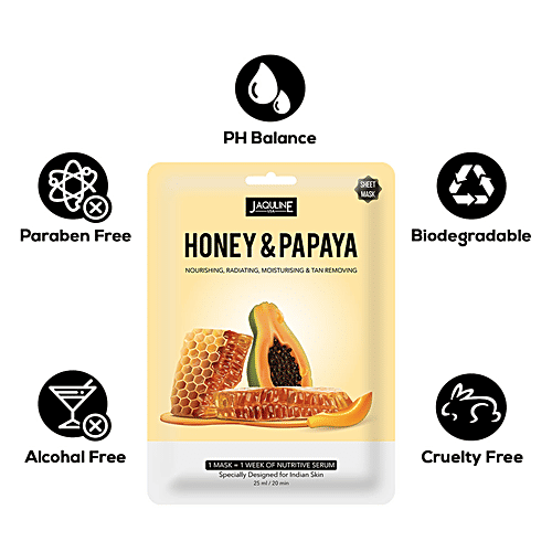 Buy Jaquline USA Honey & Papaya Sheet Mask For Nourishing & Tan
