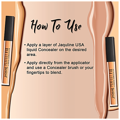 Jaquline USA Perfect Fix Liquid Concealer - Lightweight, Waterproof, 4 ml Warm Sand 03 